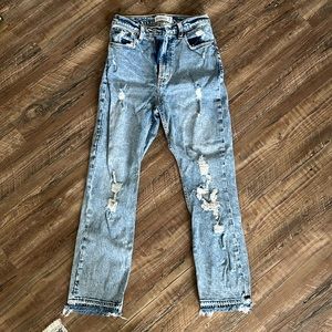 Abercrombie & fitch high rise ankle straight jeans